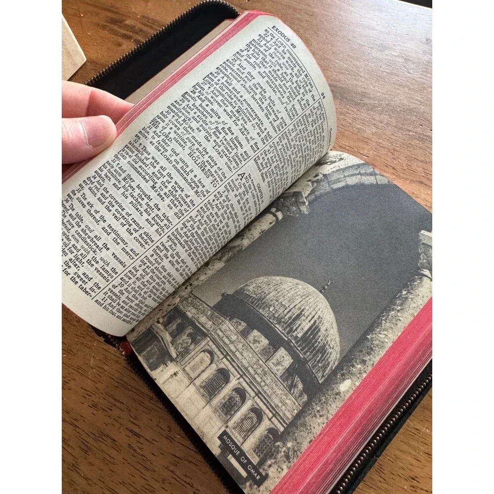vintage mid-20th-century King James Version (KJV) zippered 
